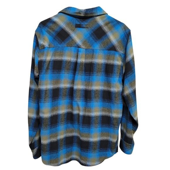 Legendary Whitetails Men's Size M‎ Buck Camp Flannel Shirt Cobalt Blue Plaid - Picture 3 of 15